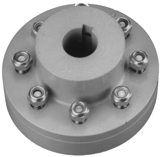 RGR rigid coupling with one rigid hub and one gear-type hub, designed to transmit torque while allowing minor shaft misalignment.